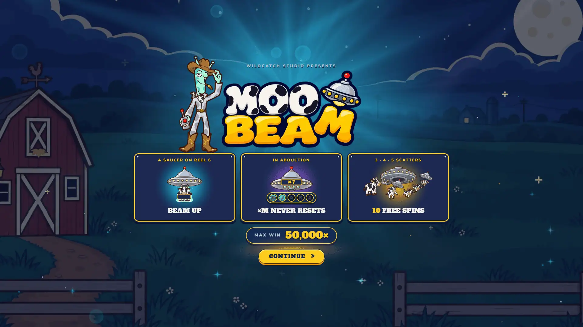 Moo Beam slot intro screen
