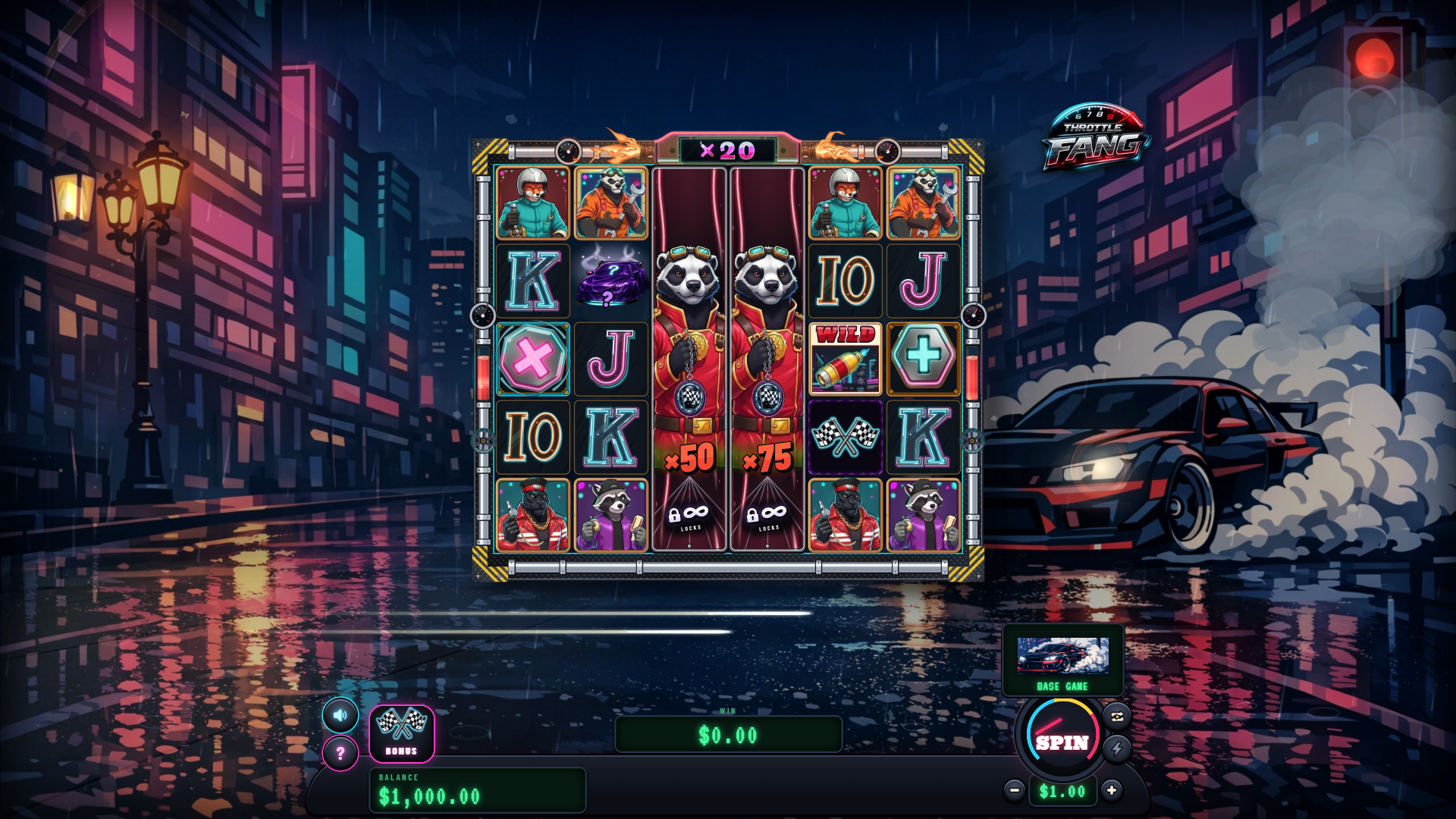 Throttle Fang slot gameplay reels
