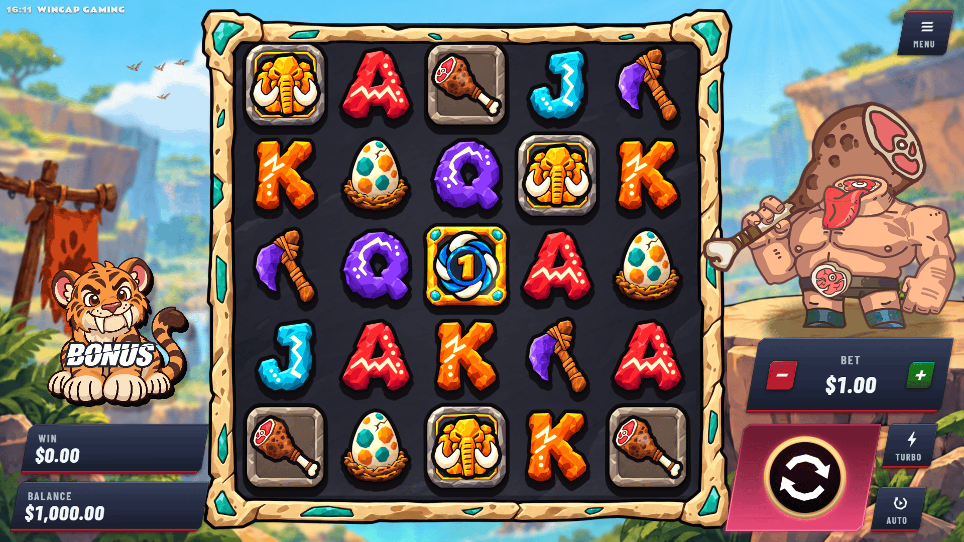 Stoneage Bandits slot gameplay reels