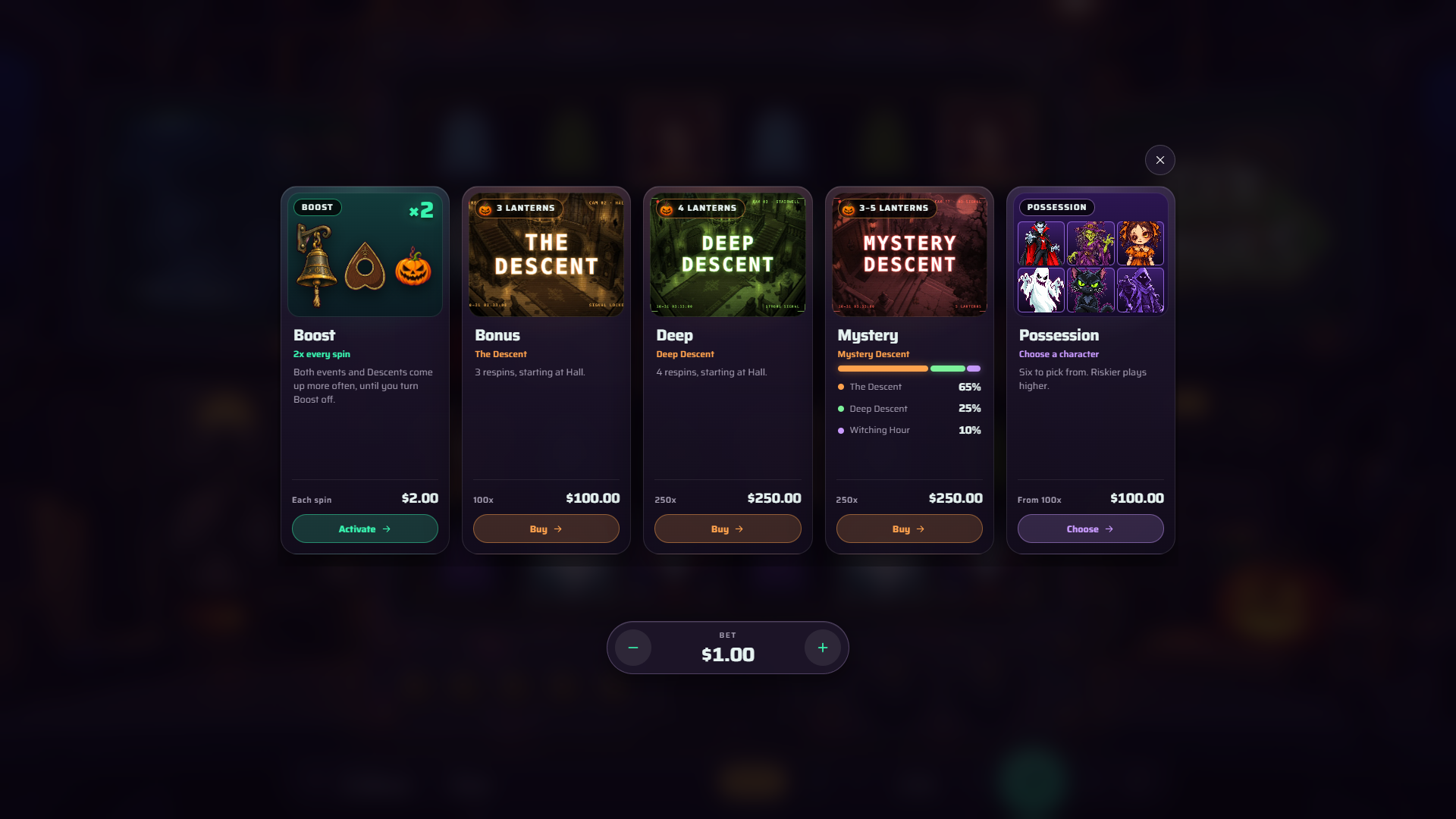 Six Souls bonus buy menu