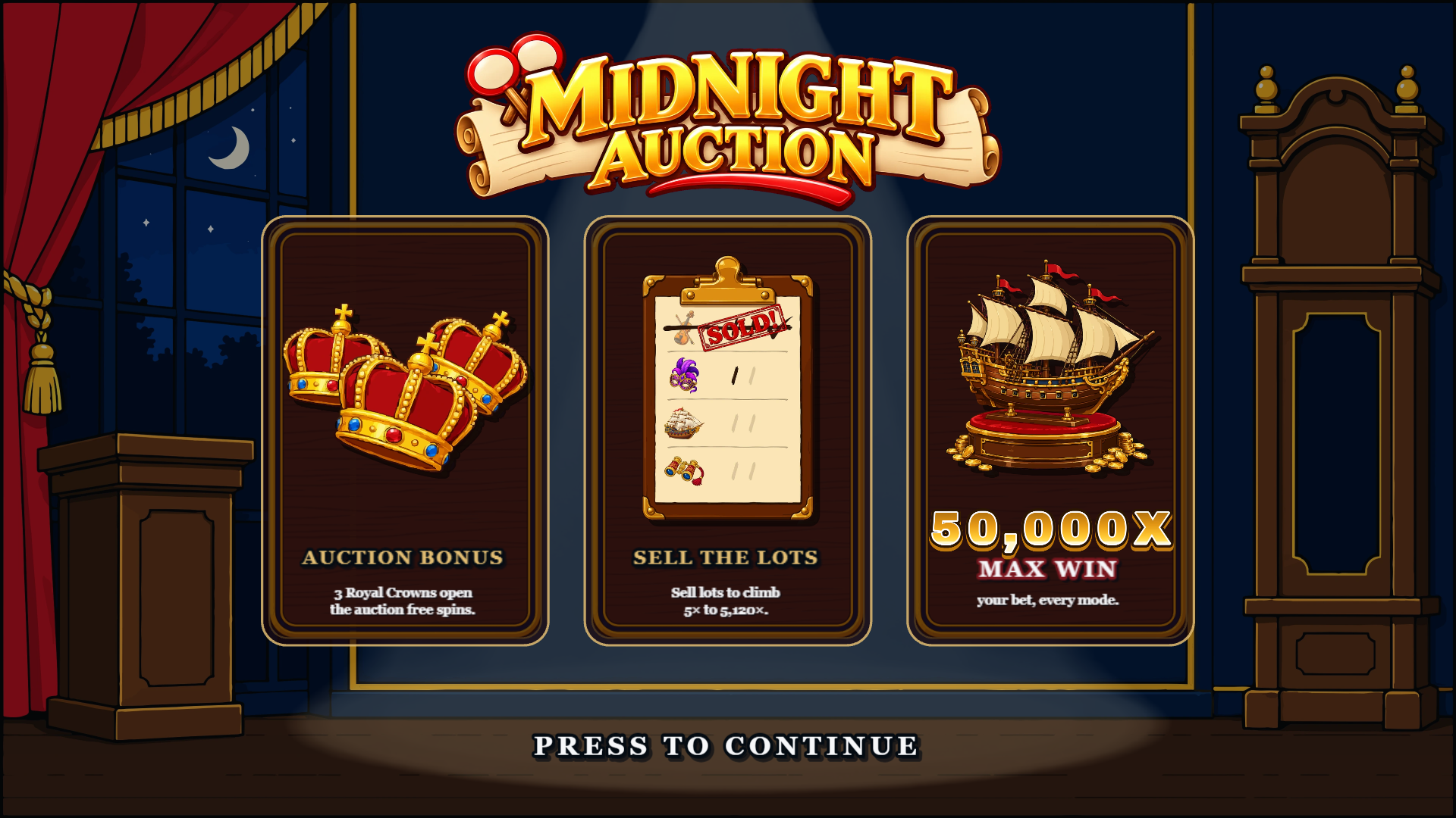 Midnight Auction slot intro screen