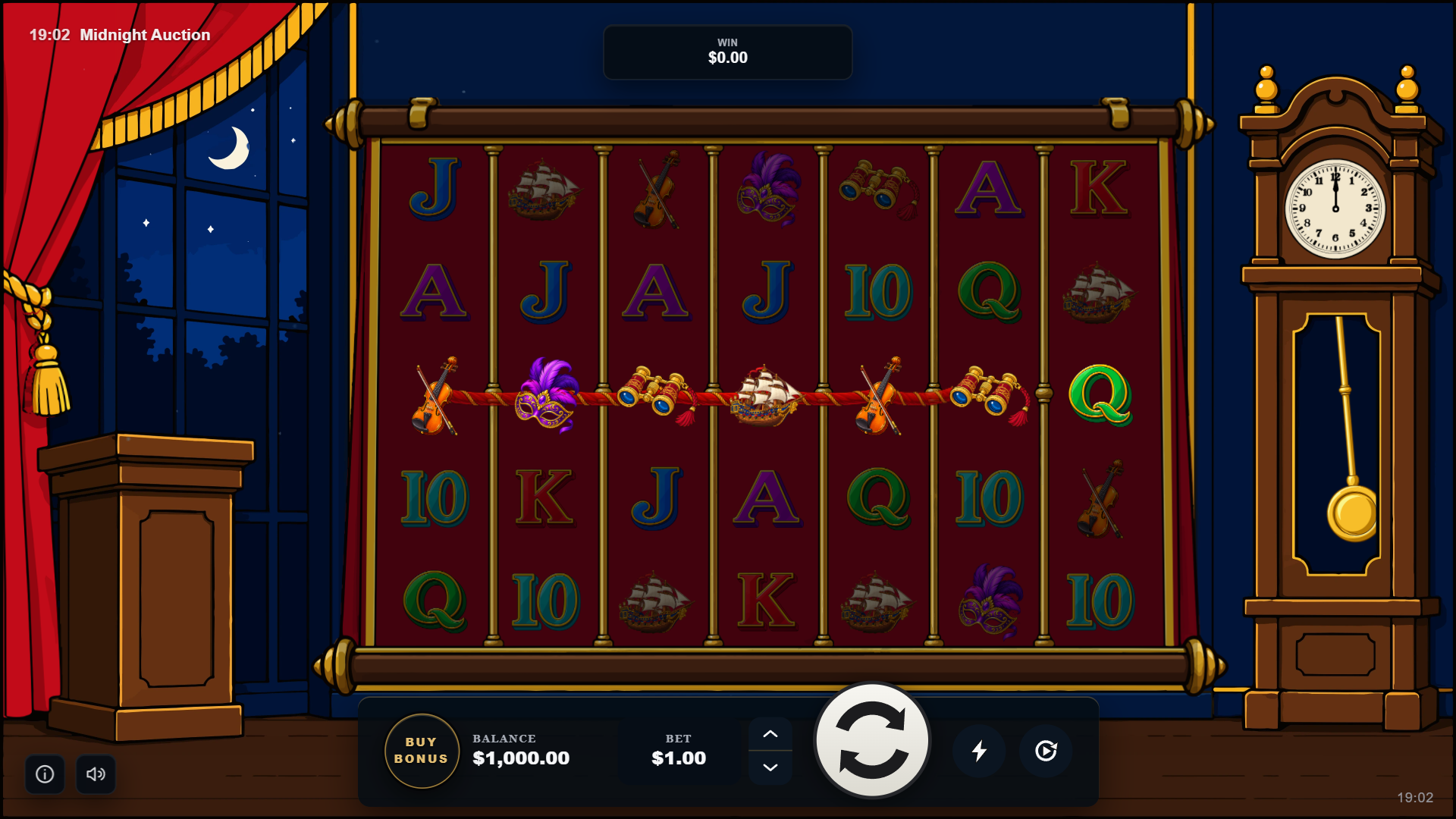 Midnight Auction slot gameplay reels