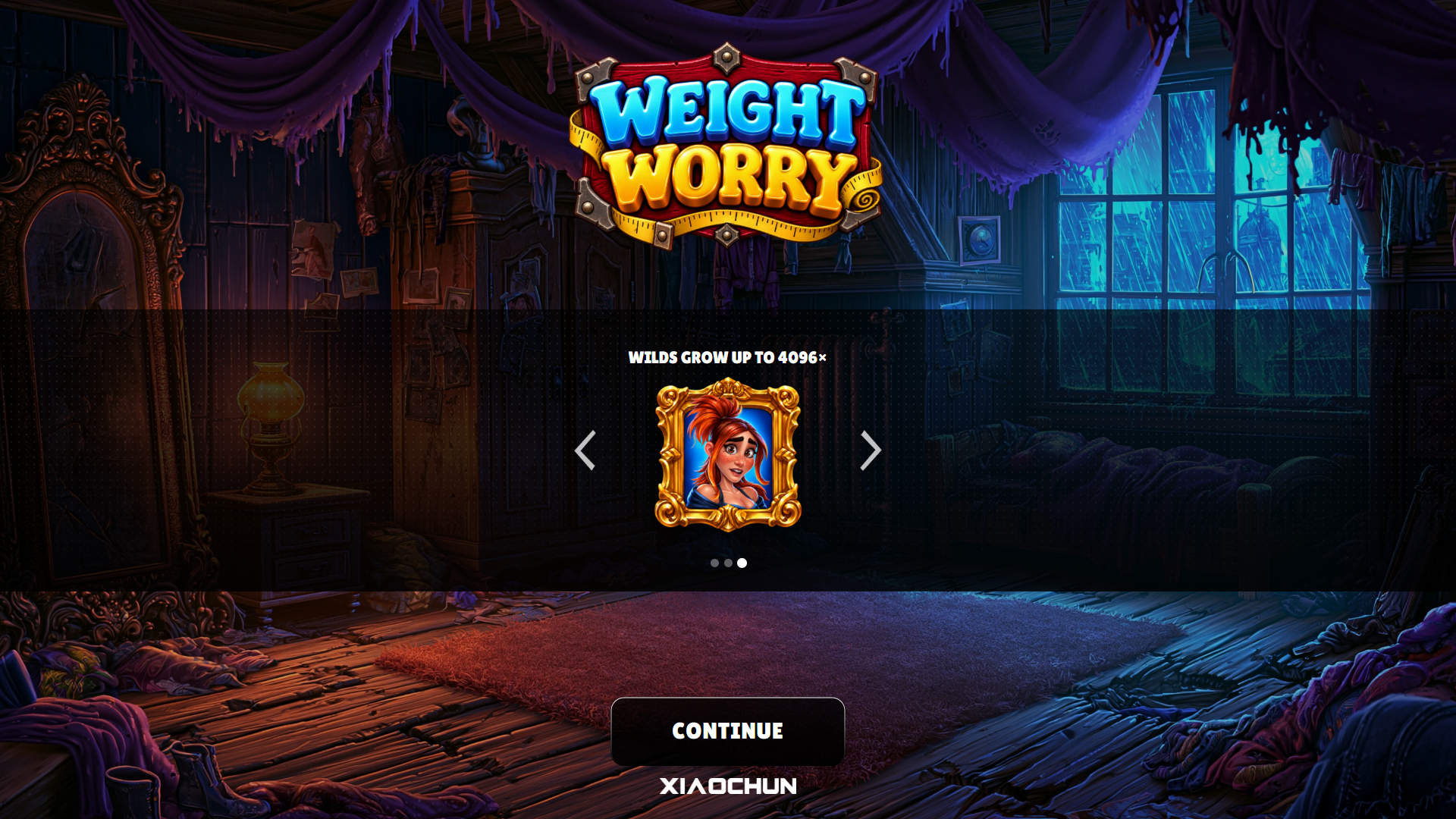 WEIGHT WORRY slot intro screen