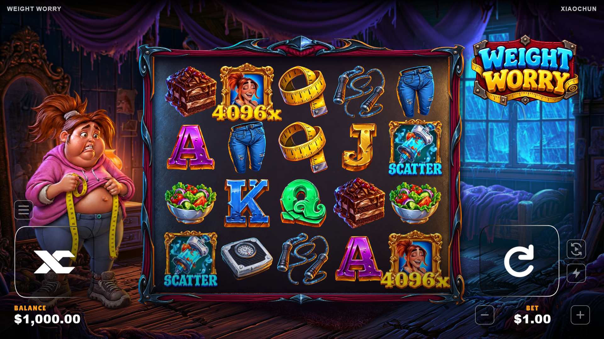 WEIGHT WORRY slot gameplay reels