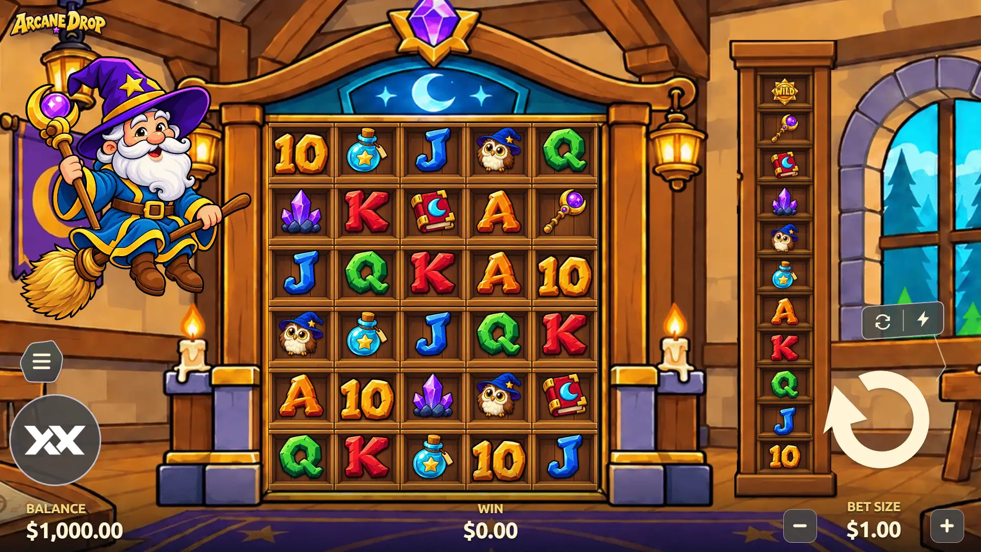 Arcane Drop slot gameplay reels