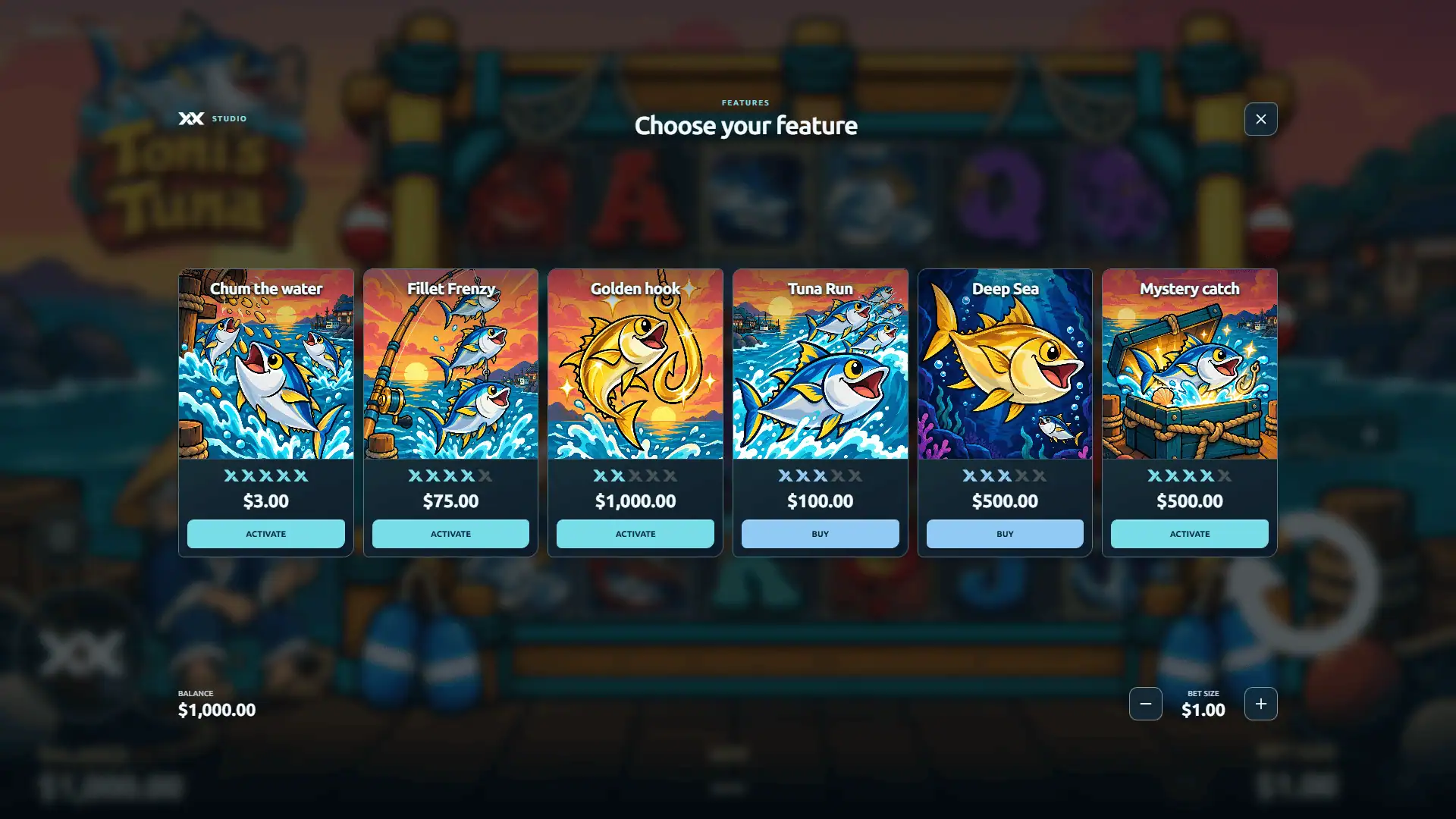 Tonis Tuna bonus buy menu