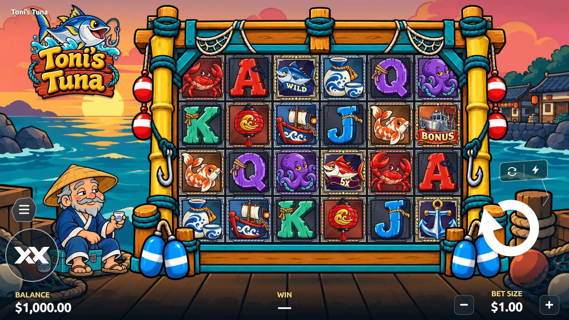 Tonis Tuna slot gameplay reels