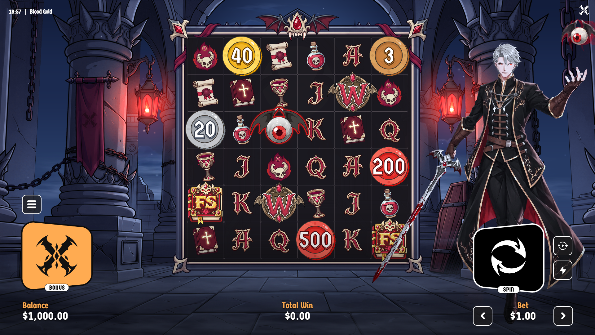 Blood Gold slot gameplay reels