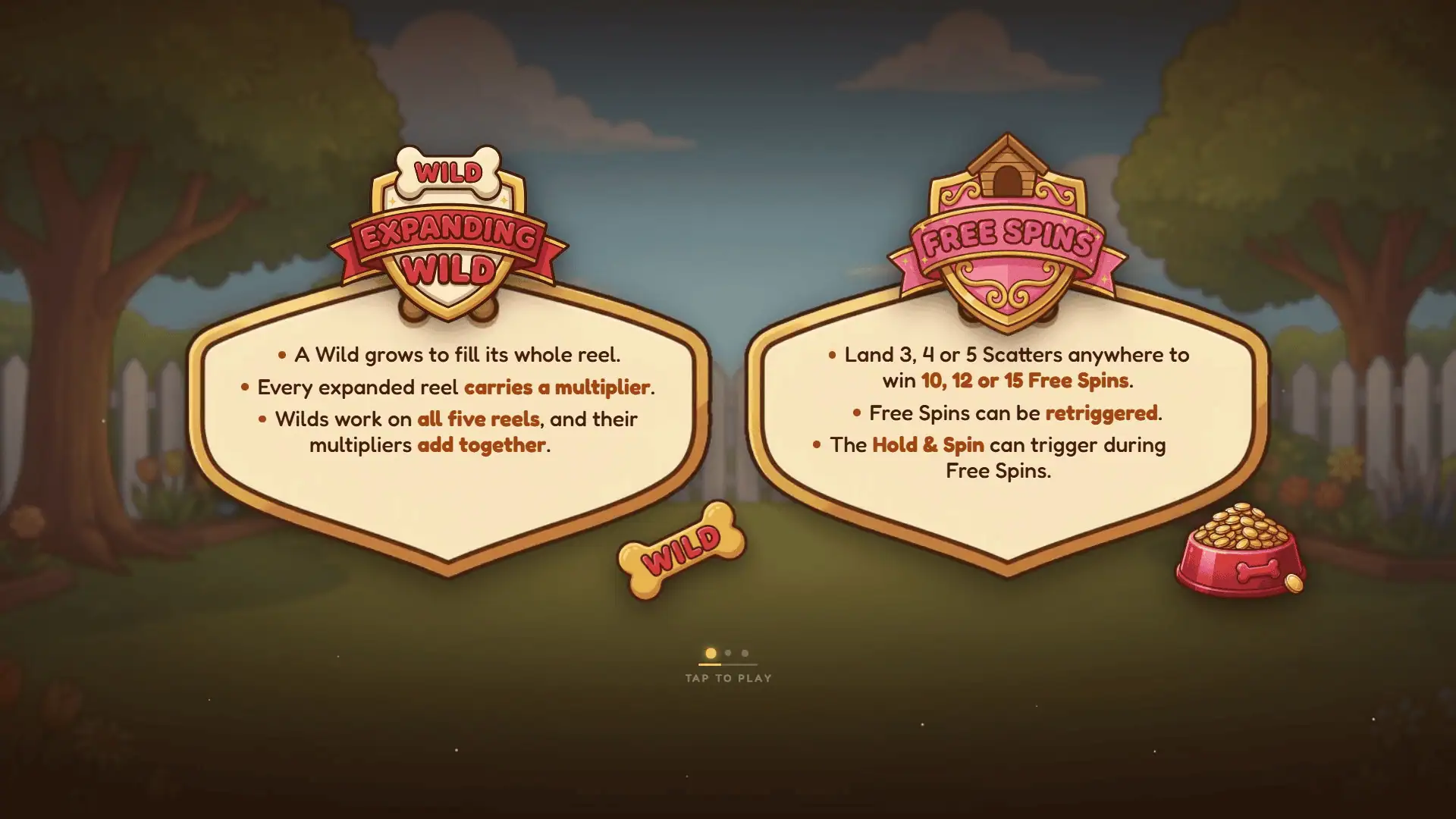 Bark Street Bandits slot intro screen