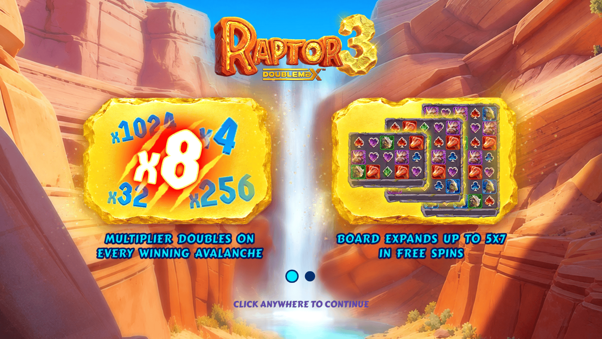 Raptor 3 slot intro screen