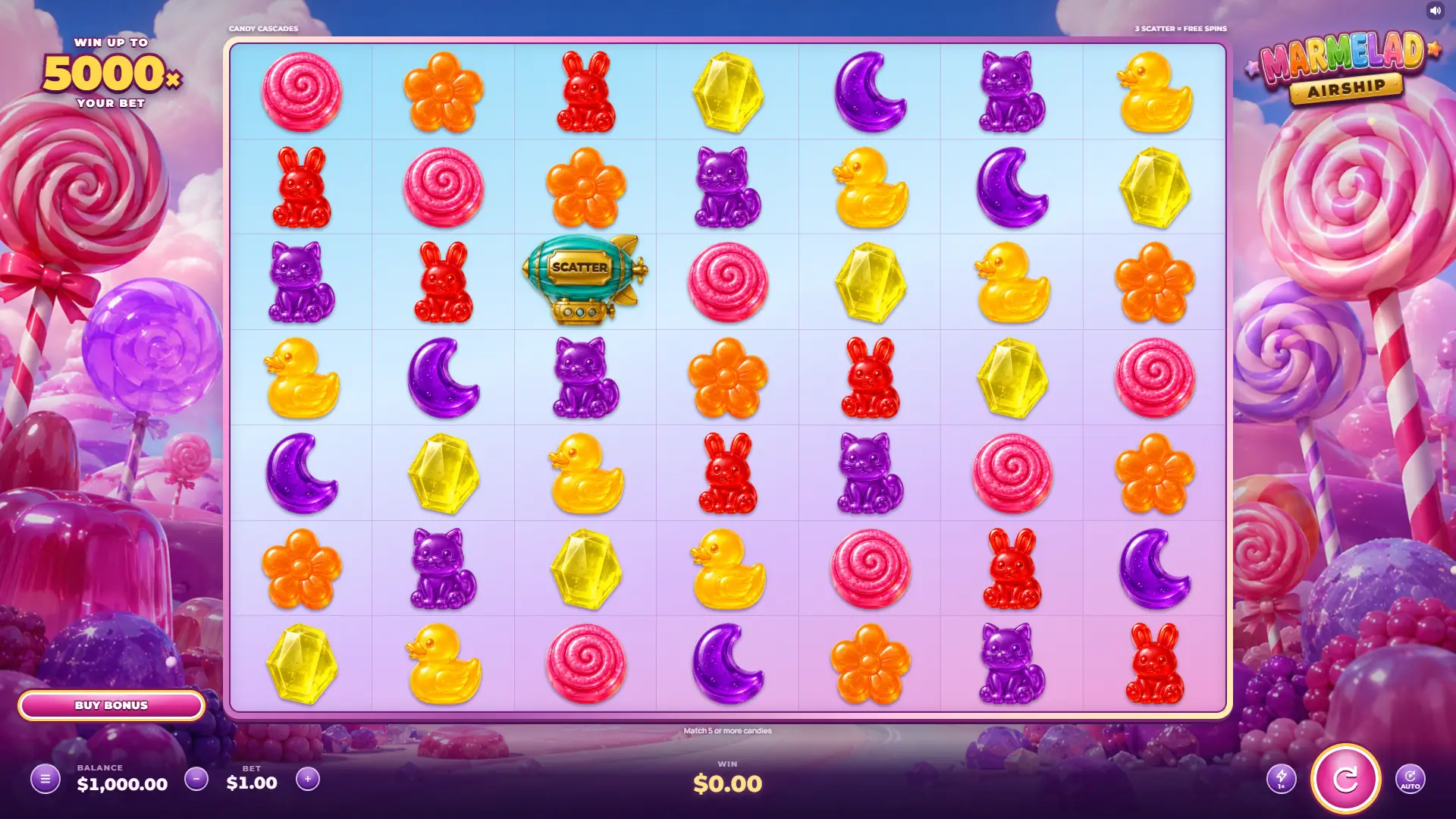 Marmelad Airship slot gameplay reels