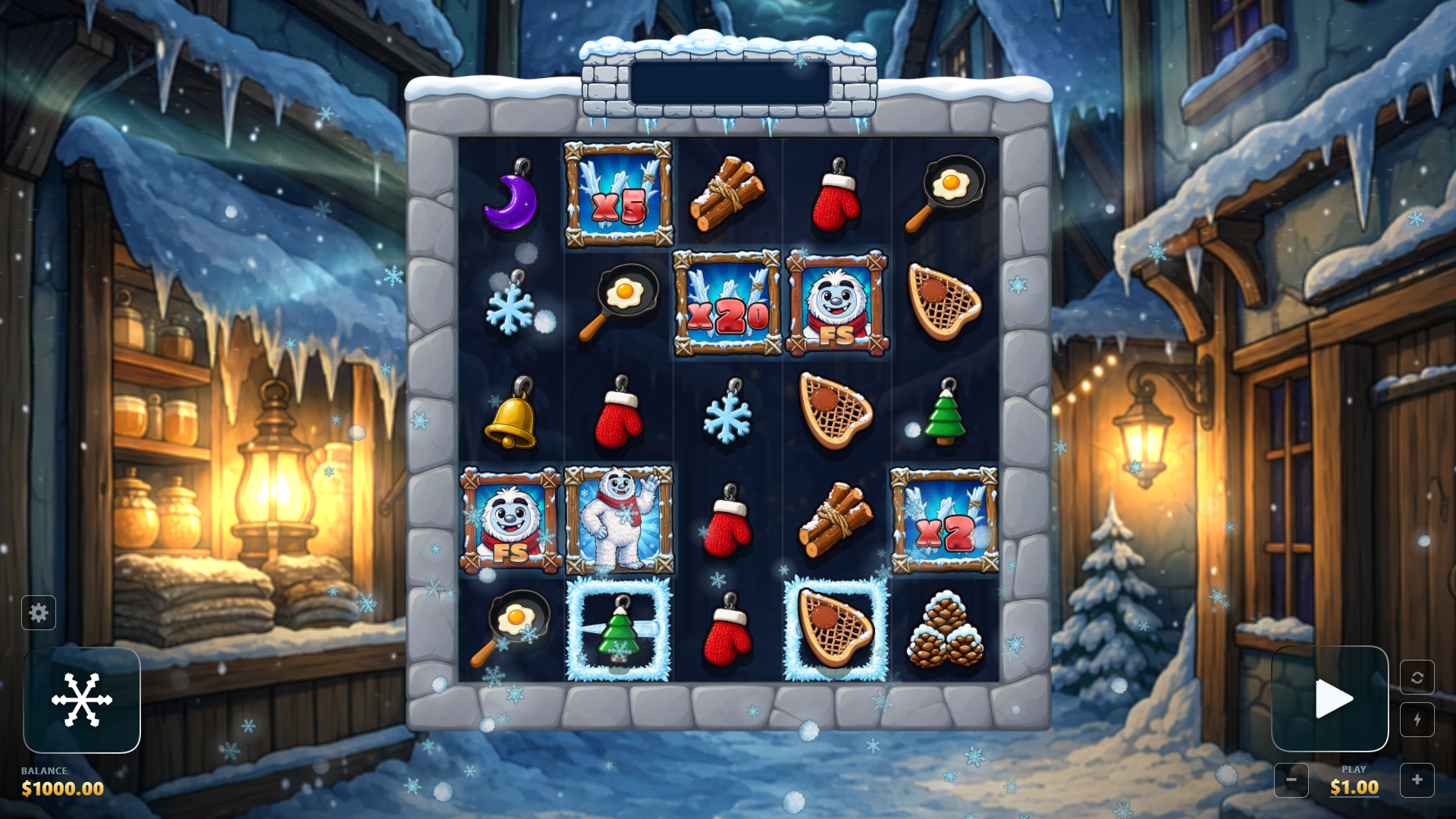 Yeti Wilds slot gameplay reels