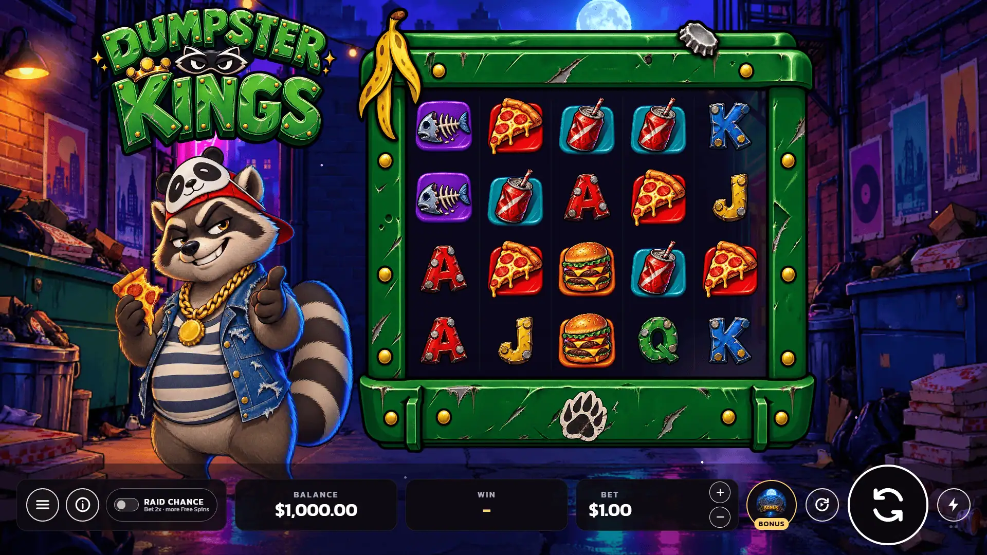 Dumpster Kings slot gameplay reels