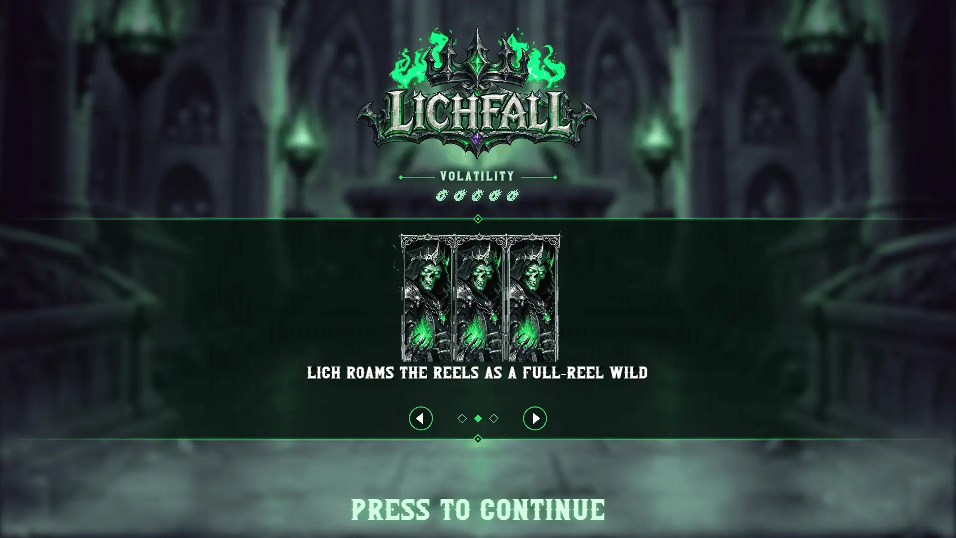 Lichfall slot intro screen